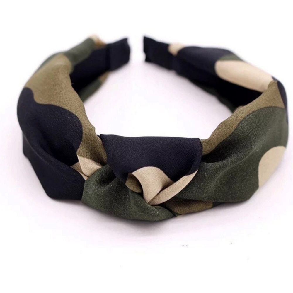 Camouflage Top Knot Headband